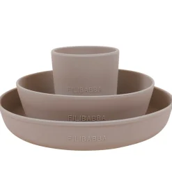 Filibabba Spisesæt - Silikone - 3 dele - Warm Grey