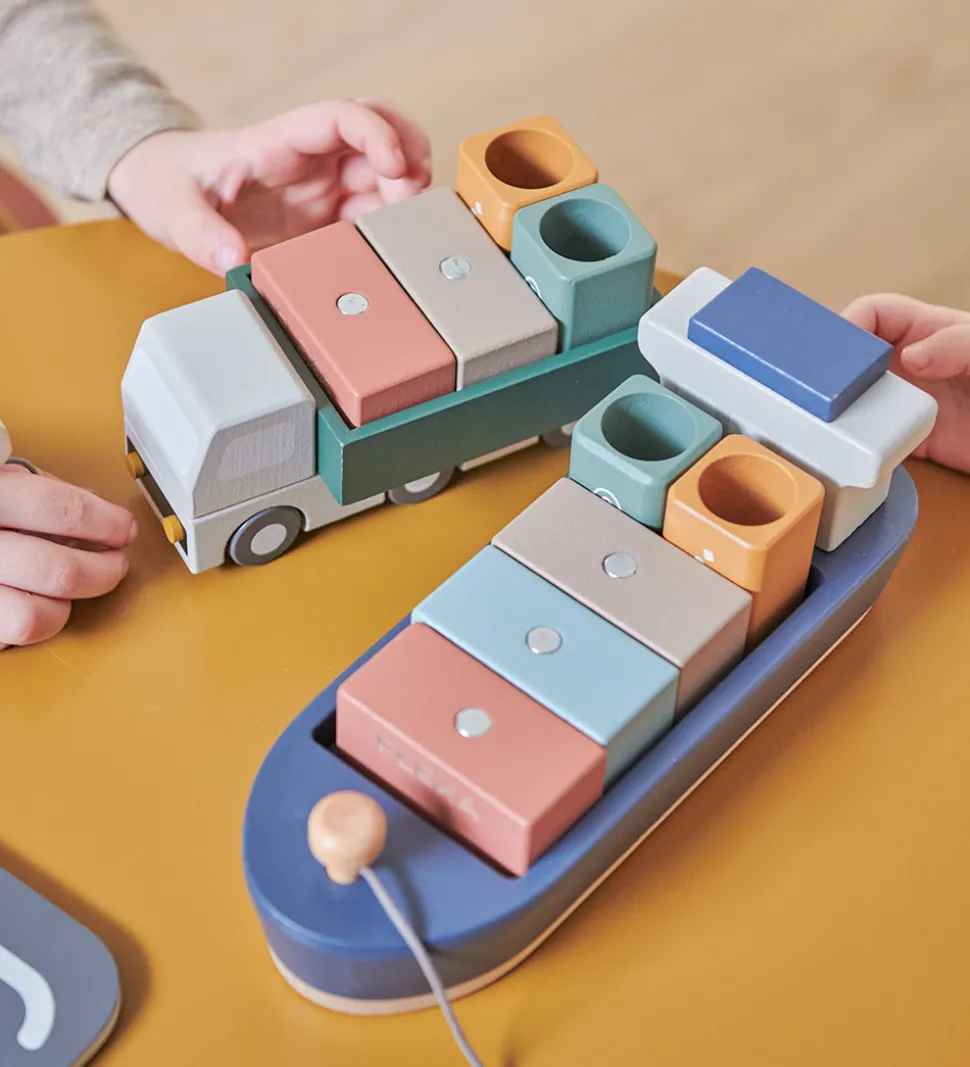 Flexa Containerskib - Træ - Play - 6 Dele - Multi