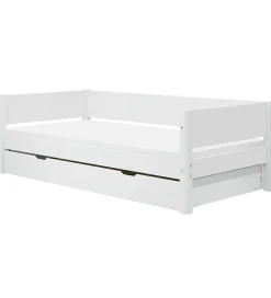 Flexa Enkeltseng m. Udtræksfunktion - 210x101x66,5 cm - Hvid