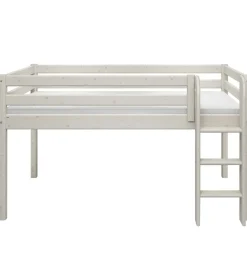 Flexa Halvhøj Seng m. Lige Stige - Classic - 210x110x120 cm - Hv