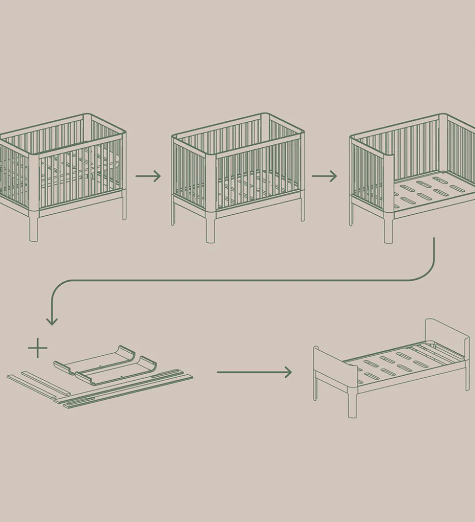 Flexa Ombygningssæt til Juniorseng - Nova - Creme