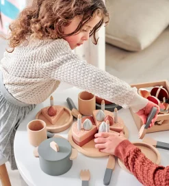 Flexa Play Køkkensæt - Gryde og Pande - Greenish/Naturalwood