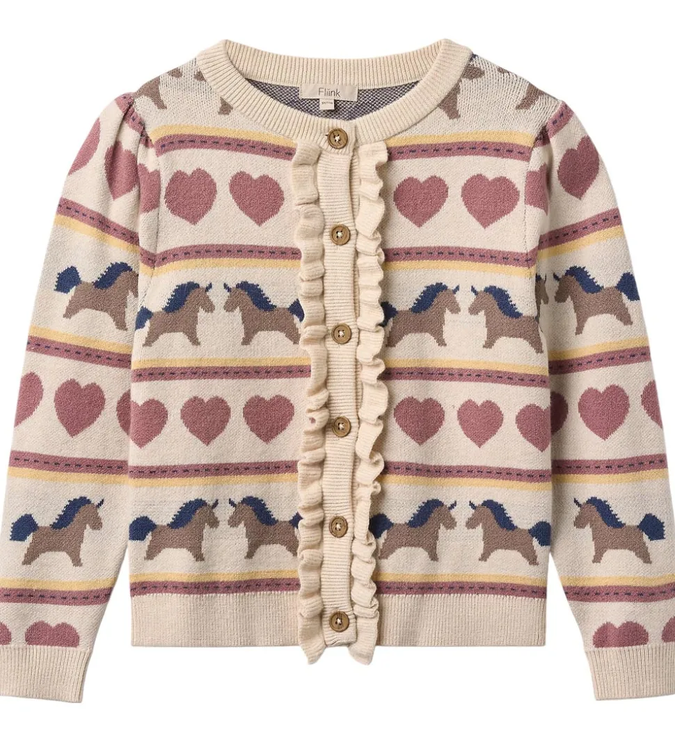 Fliink Cardigan - Strik - Viskoseblanding - Kino - Sandshell