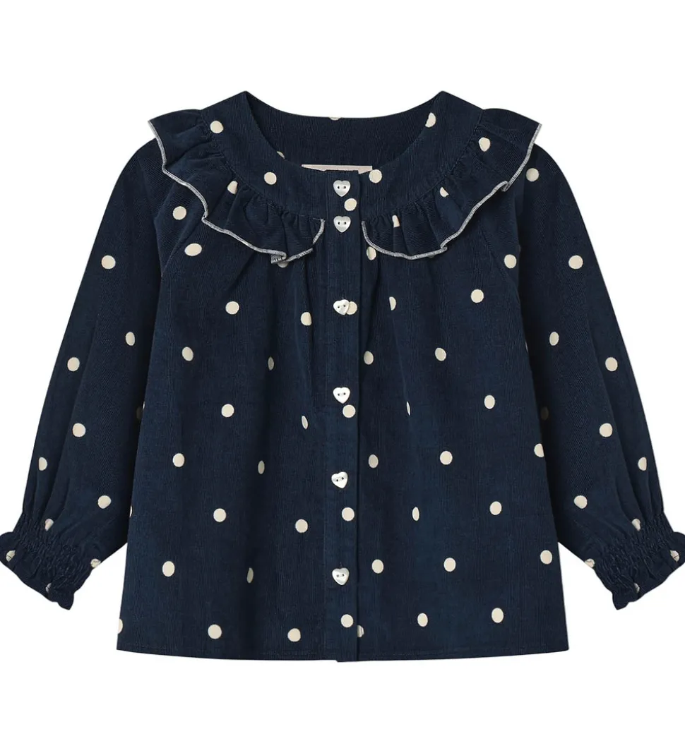 Fliink Skjorte - Fløjl - Dolly - Insignia Blue AOP