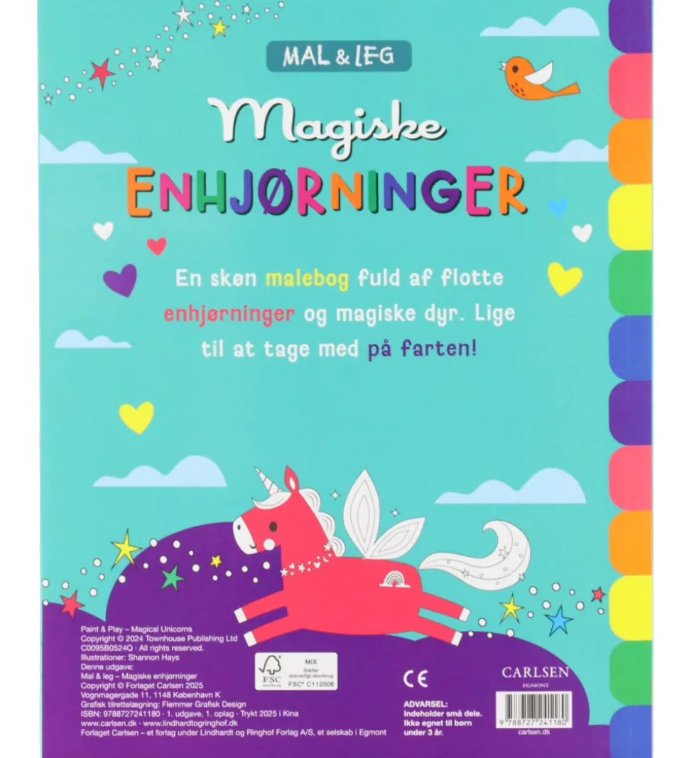 Forlaget Carlsen Malebog - Mal Og Leg: Magiske Enhjørninger