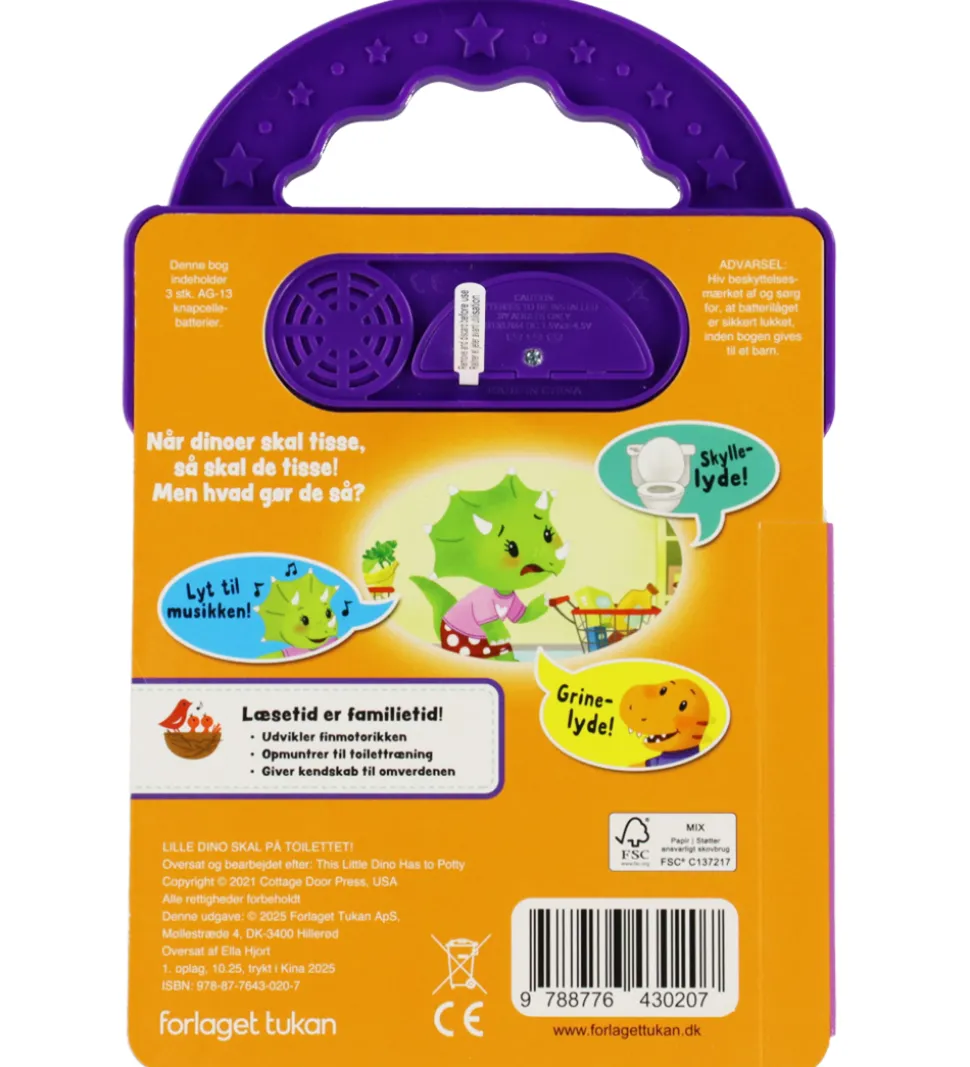 Forlaget Tukan Bog m. Lyd - Lille Dino Skal På Toilettet - DA