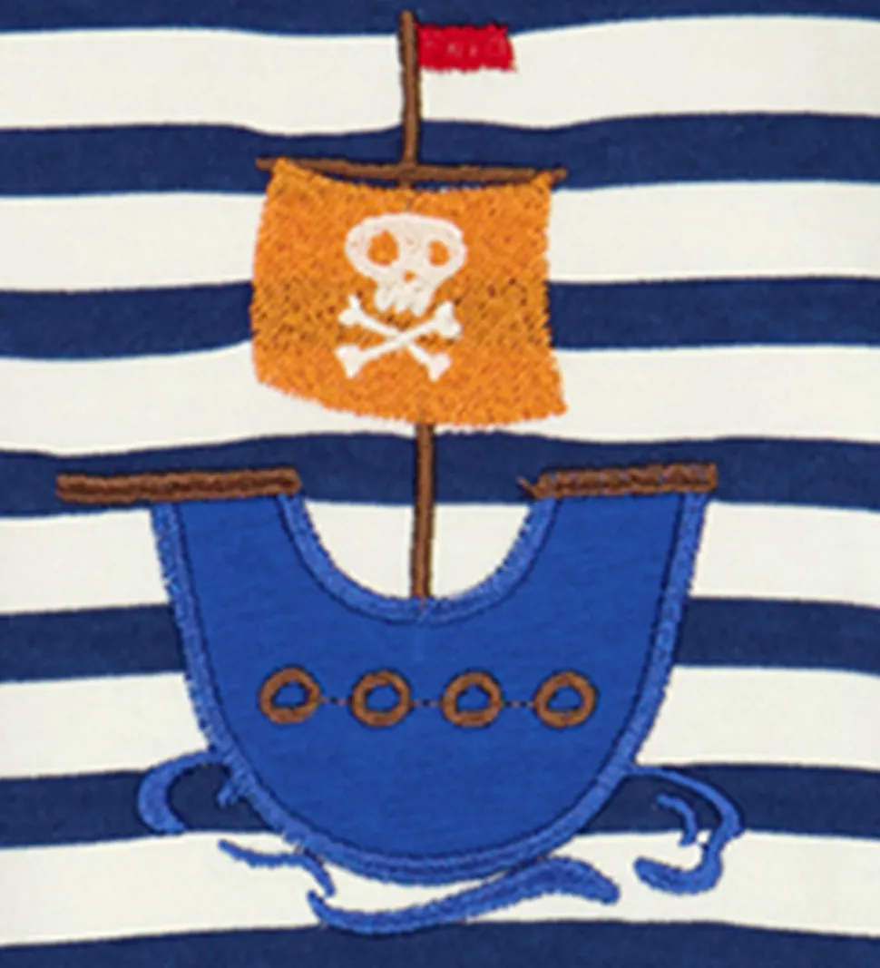 Freds World Sommerdragt - Stripe applique - Almond/ Navy