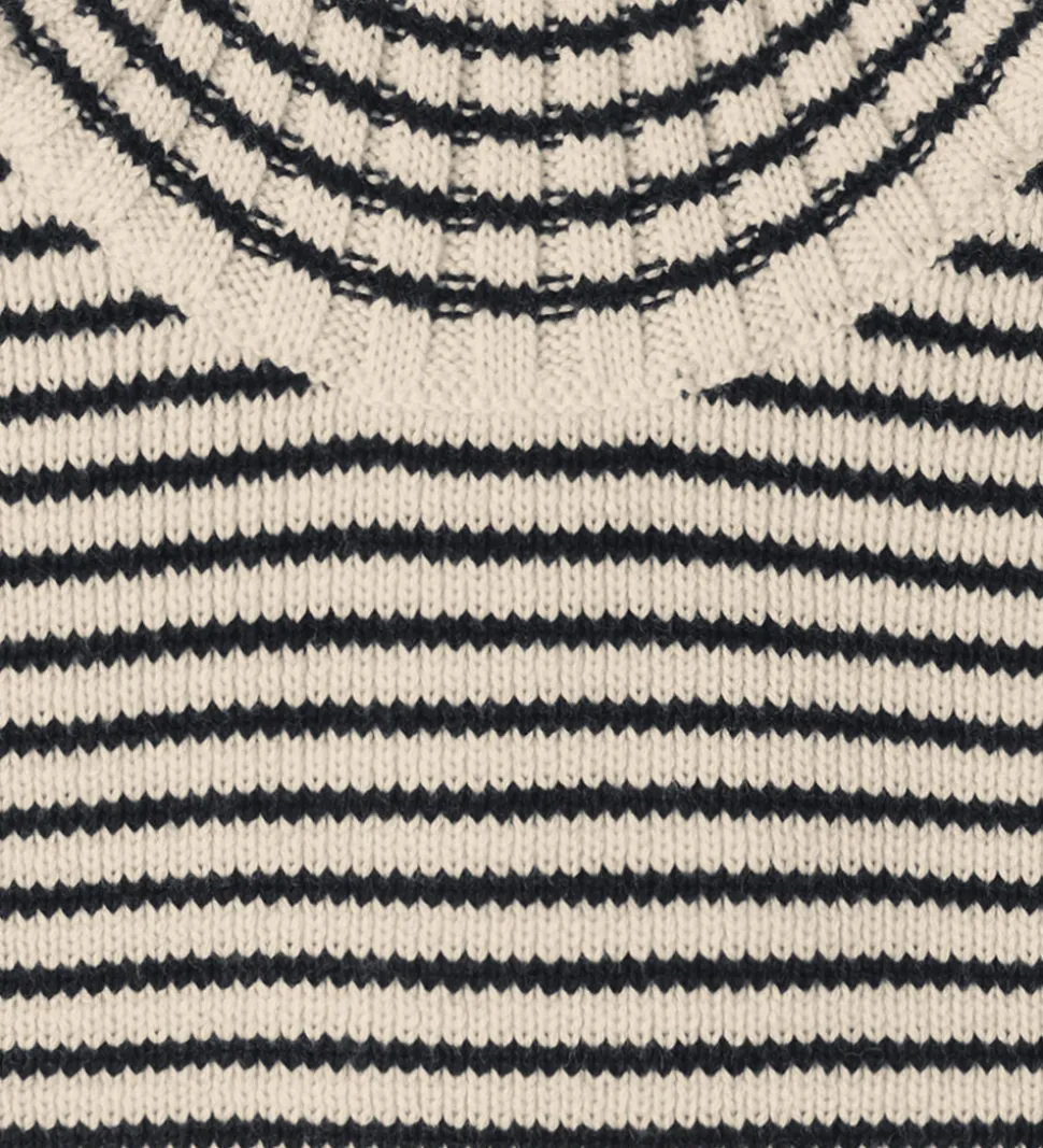 FUB Halsedisse - Strik - Uld - Ecru/Dark Navy