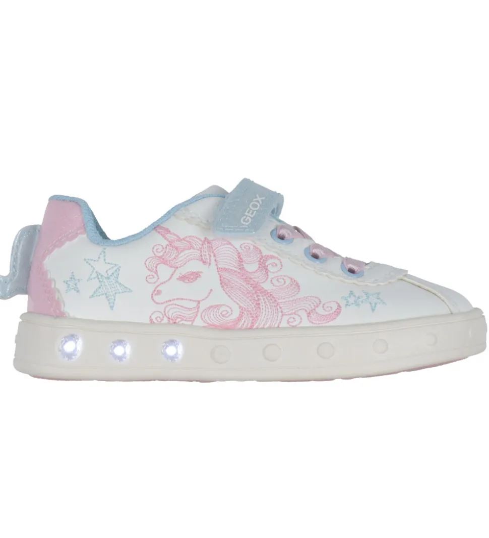 Geox Blinkesko - J Skylin - Hvid/Pink