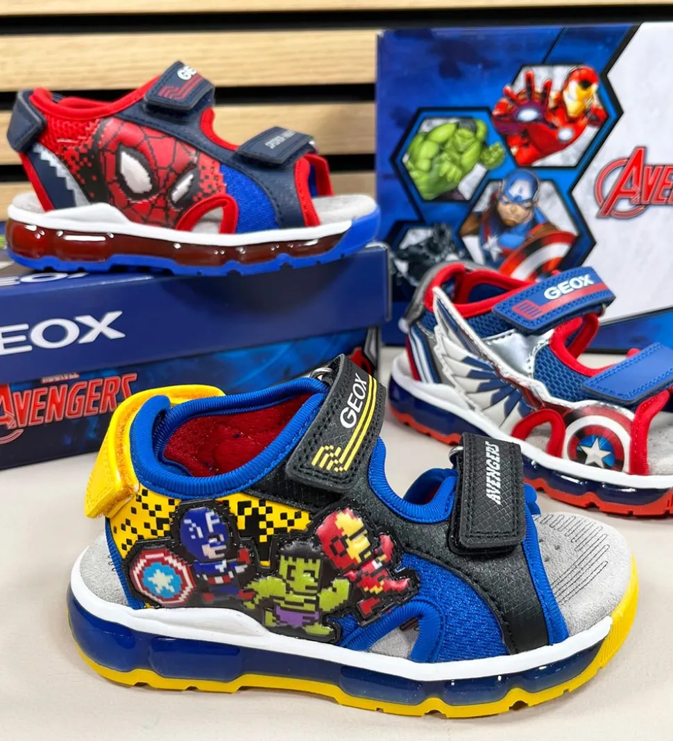 Geox Sandaler m. Lys - Android - Marvel Spider-Man - Navy/Red