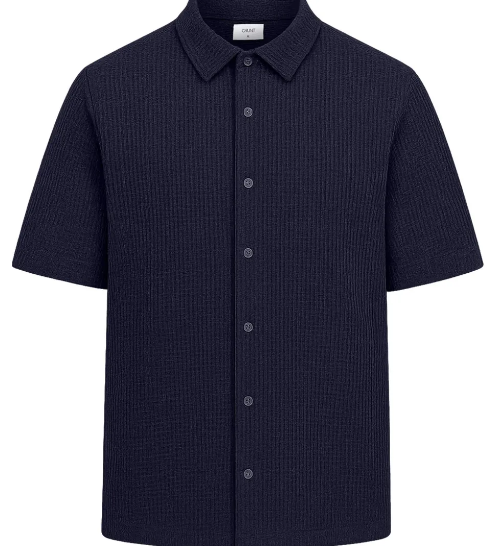 Grunt Skjorte - Vaflet - GRAlfred - Navy