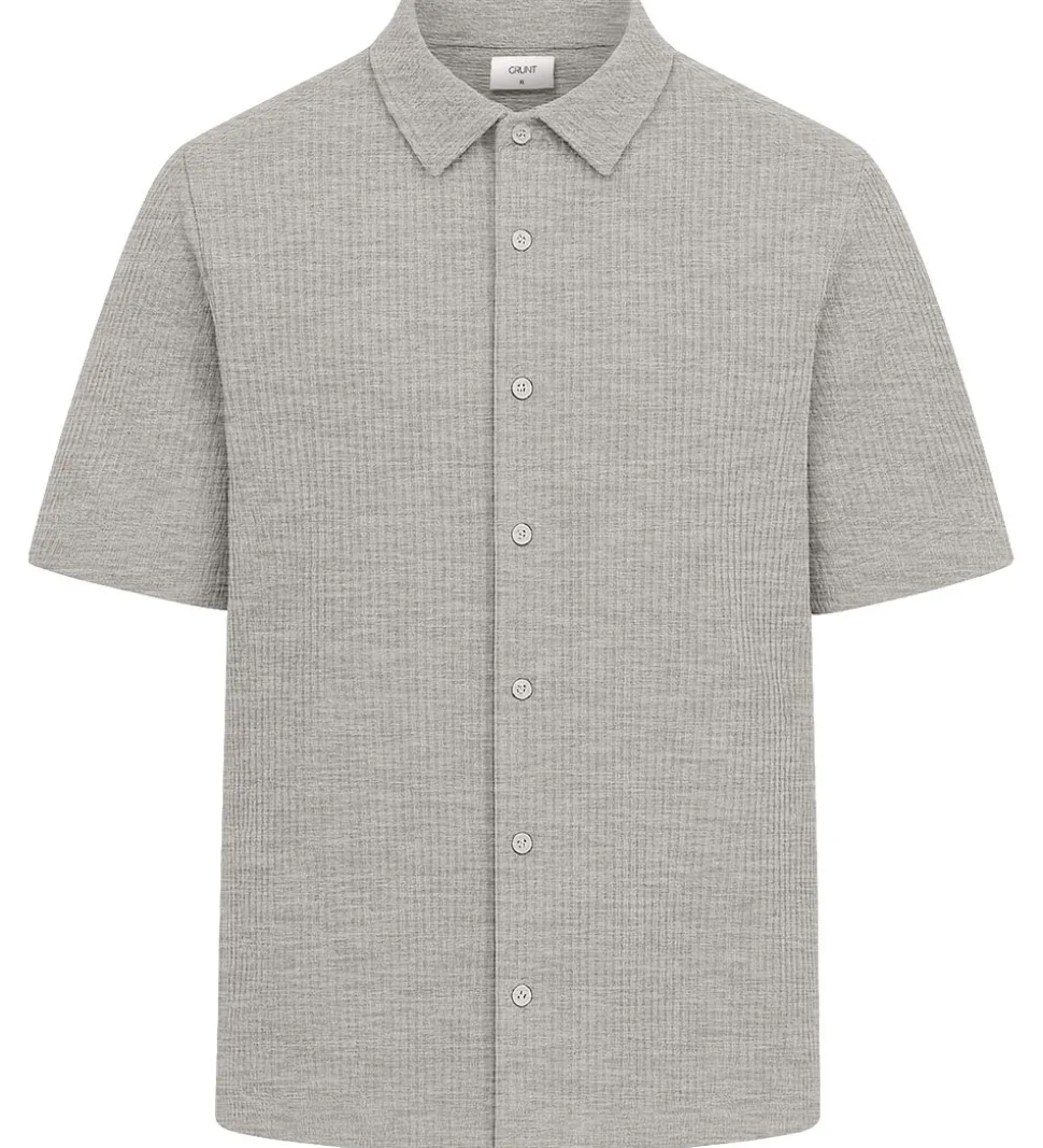 Grunt Skjorte - Vaflet - GRAlfred - Light Grey Melange