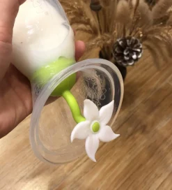 Haakaa Blomsterstopper til Brystpumpe - Hvid/Grøn