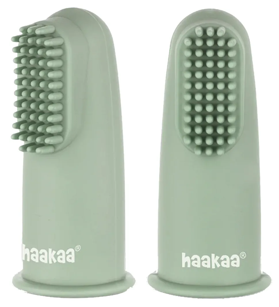 Haakaa Fingertandbørste - 2-pak - Pea Green