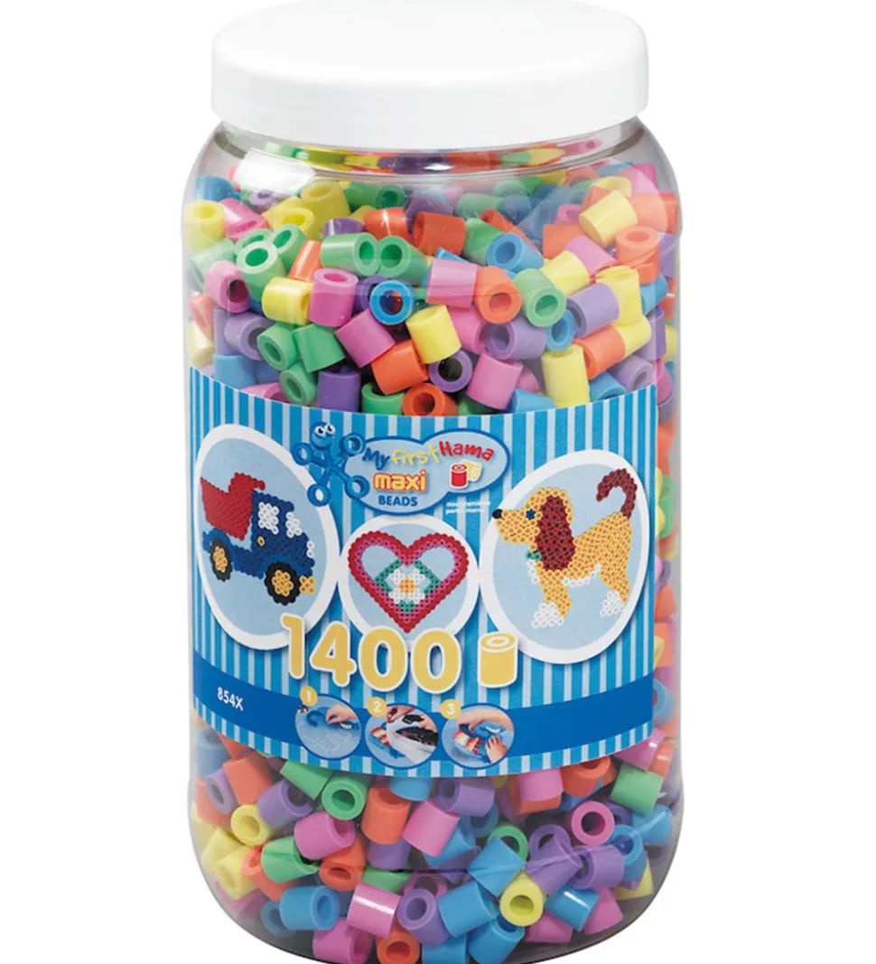 Hama Maxi Perler - 1400 stk - Pastel Mix