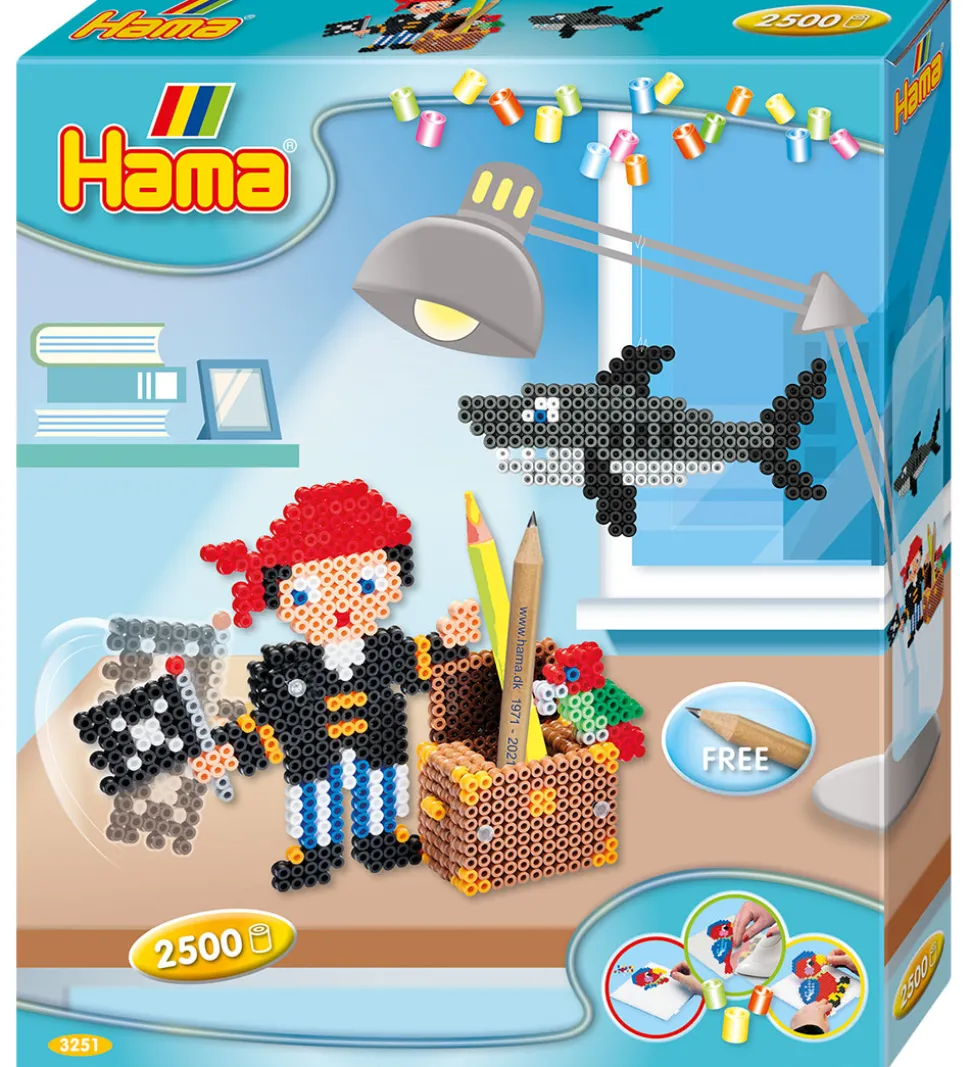 Hama Midi Gaveæske - 2500 stk - Pirat Leg