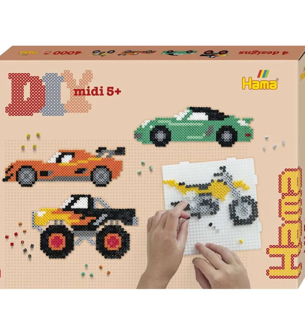 Hama Midi Perlesæt - 4000 stk. - Biler