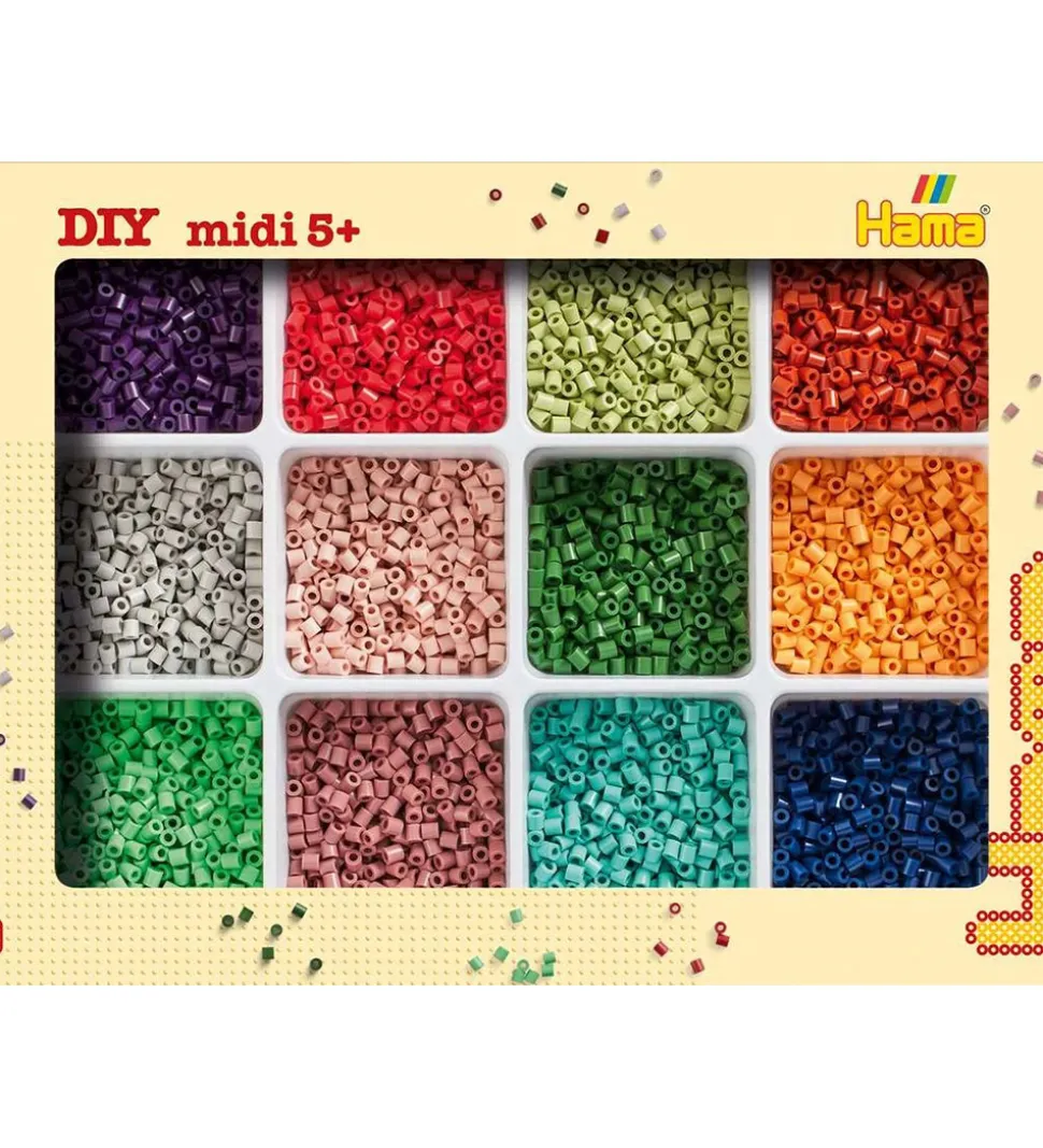 Hama Midi Perlesæt m. Opbevaring - 9600 stk.