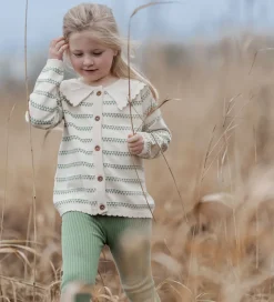 Hanevild Cardigan - Strik - Heart - Off White/Shale Green