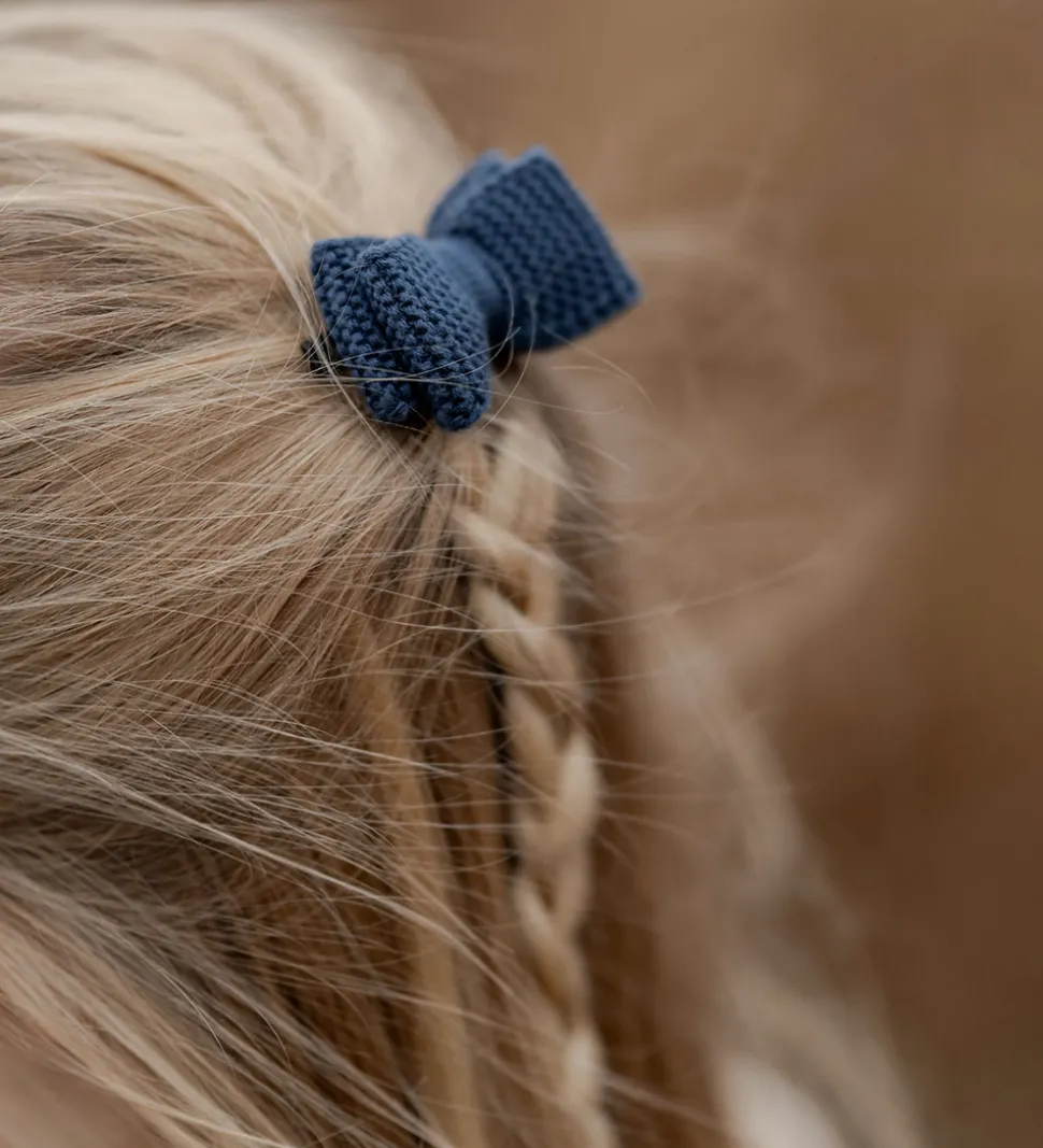 Hanevild Hårspænde m. Sløjfe - Strik - Tanja - Ensign Blue