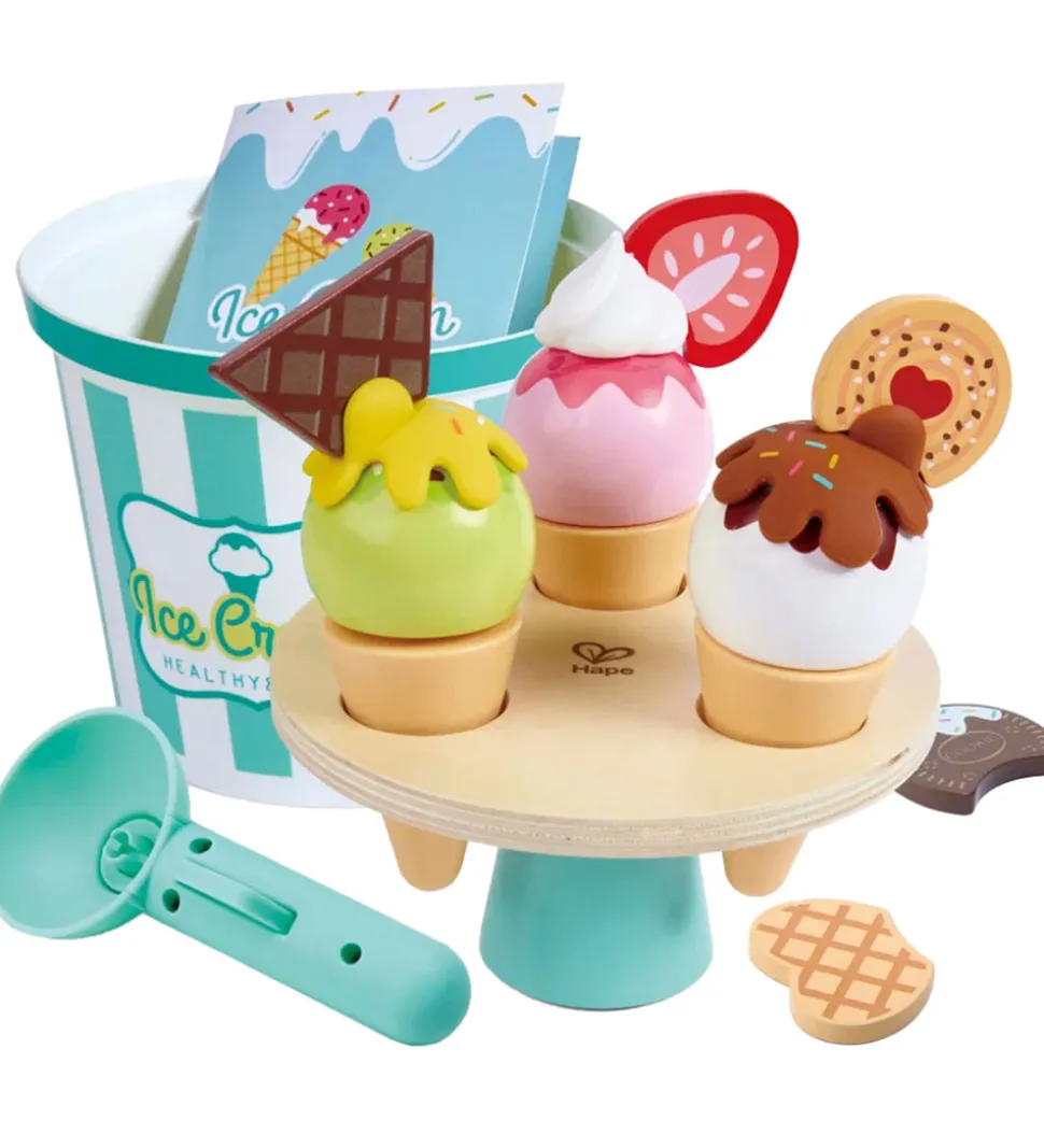 Hape Legesæt - 19 Dele - Ice Cream Buckey Playset