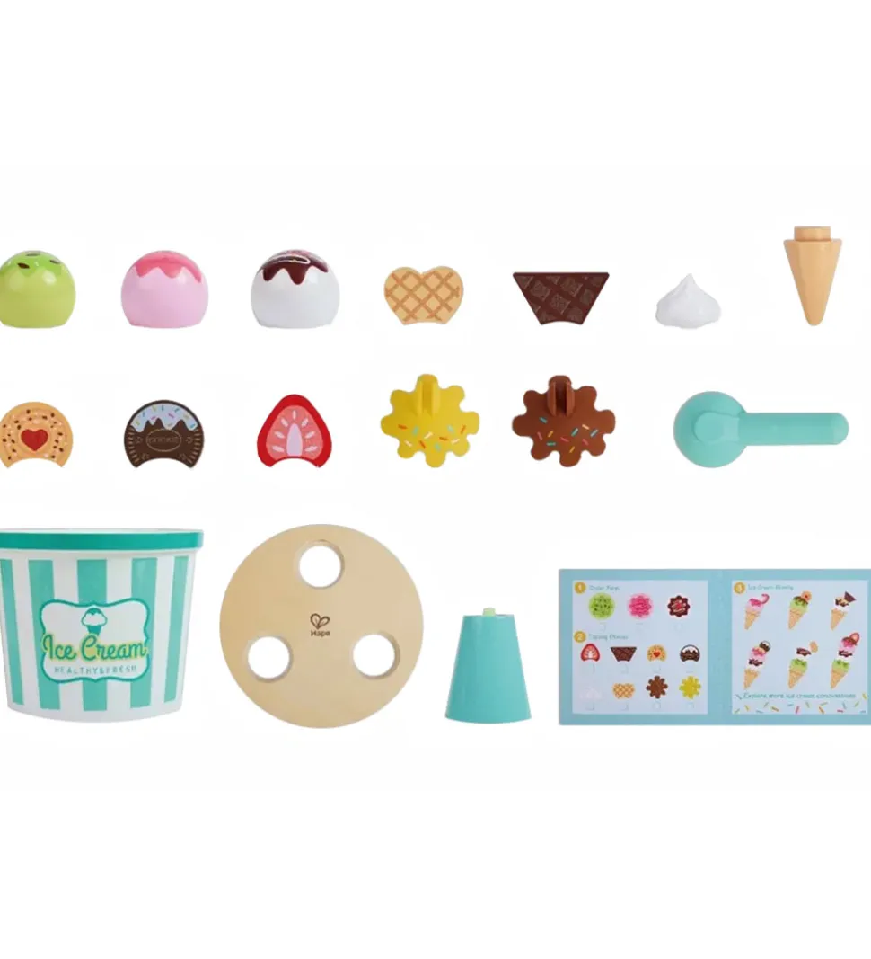 Hape Legesæt - 19 Dele - Ice Cream Buckey Playset
