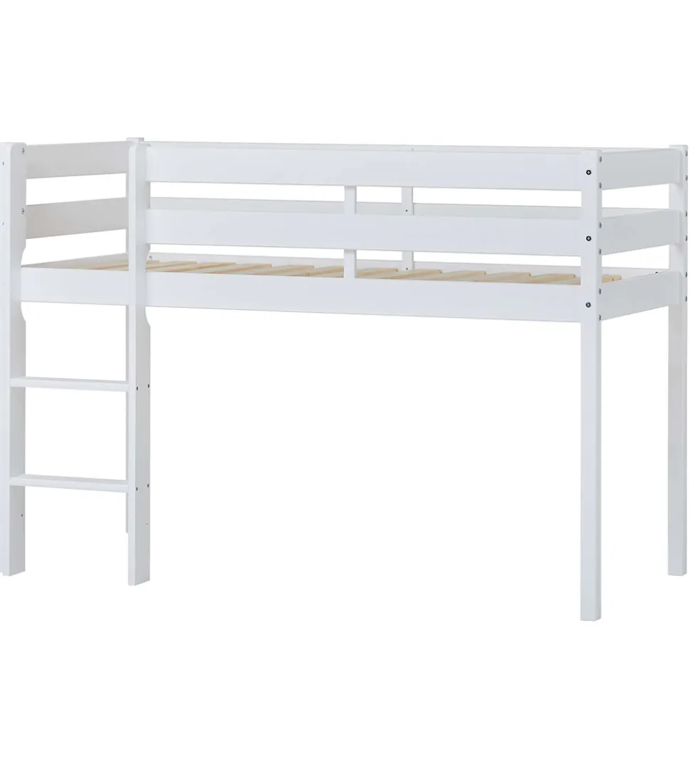 Hoppekids Seng - Halvhøj - ECO Comfort - 166x76x114 cm - Hvid
