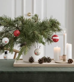 Hoptimist Julekugler - Snowman - 2 stk - Ø:5 cm - Hvid