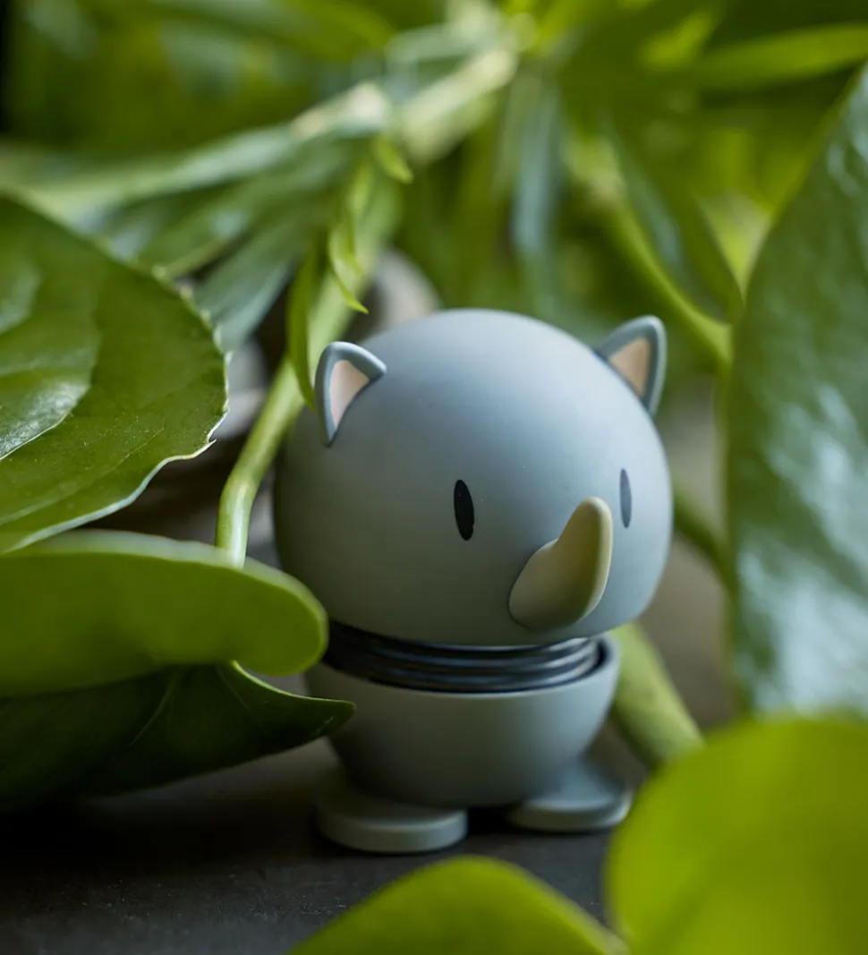 Hoptimist Soft Rhino - 7,6 cm - Grå