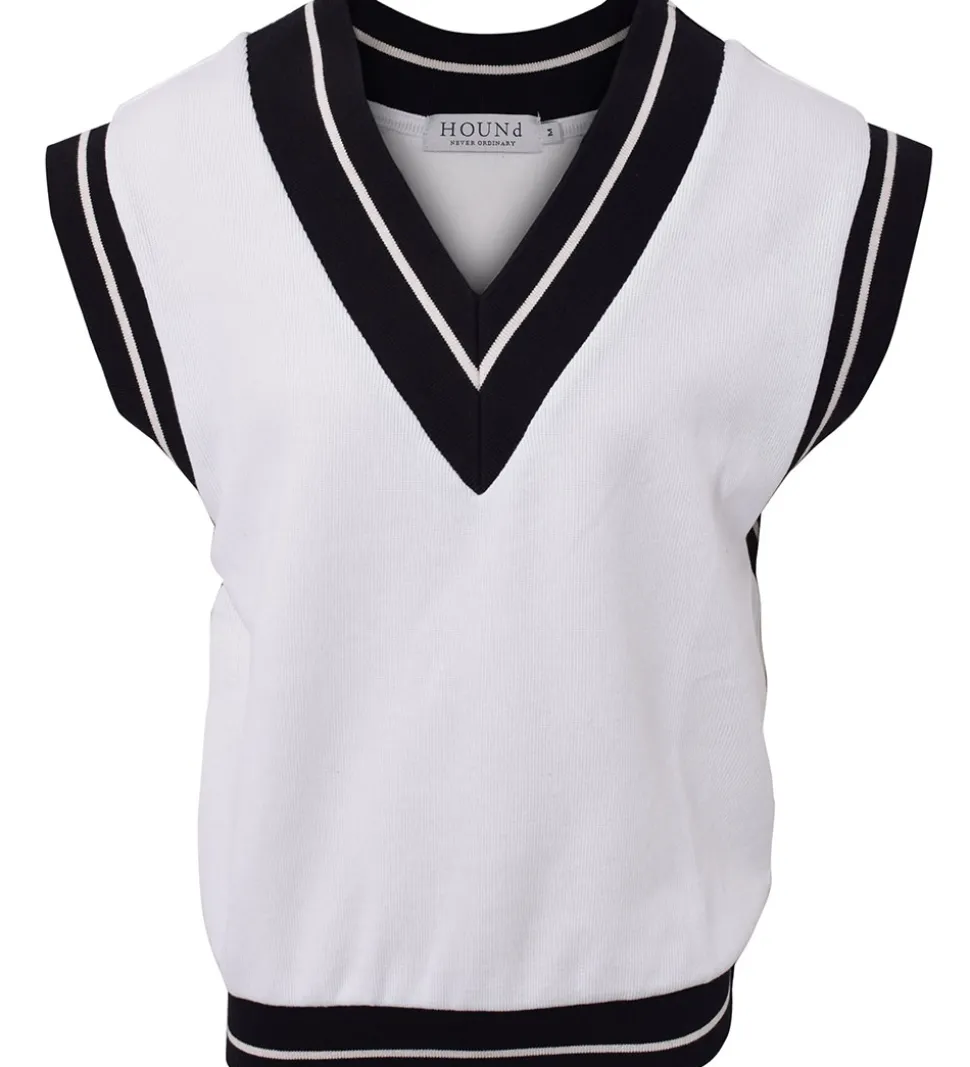 Hound Vest - Strik - Hvid m. Navy