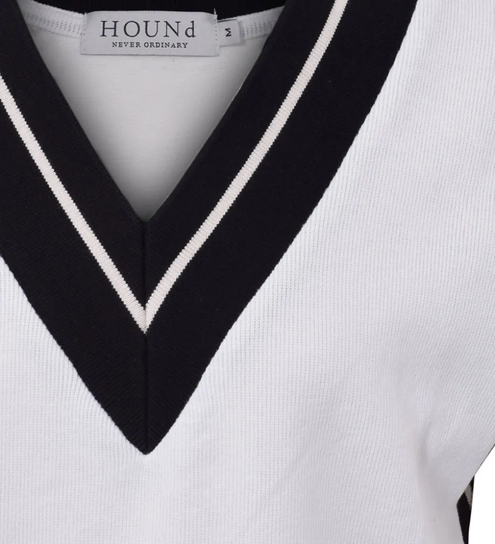 Hound Vest - Strik - Hvid m. Navy