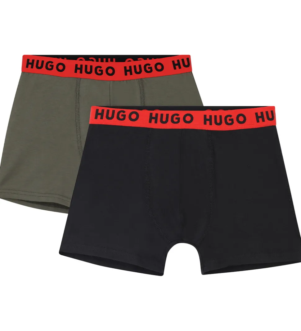 HUGO Boxershorts - 2-pak - Sort/Armygrøn