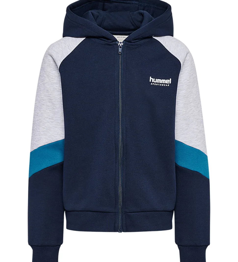 Hummel Hættetrøje - hmlJR - m. Lynlås - Dress Blues