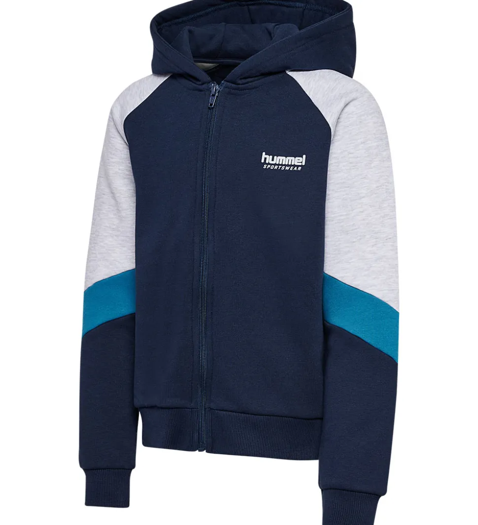 Hummel Hættetrøje - hmlJR - m. Lynlås - Dress Blues