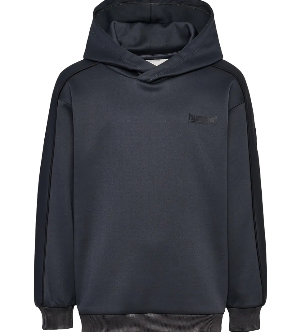 Hummel Hættetrøje - hmlJR Performance - Interlock Hoddie - Ebony