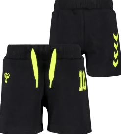 Hummel Shorts - HMLSafi - Sort/Gul m. Vinkler