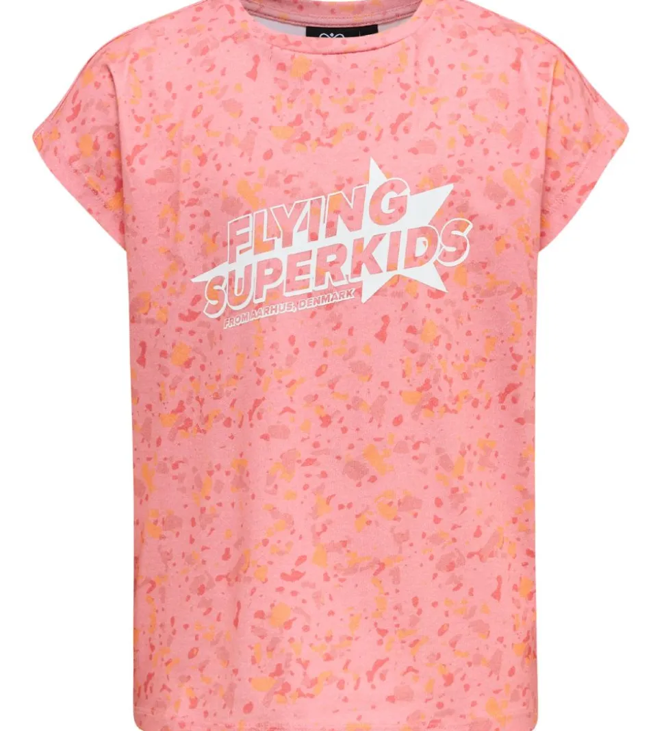 Hummel T-Shirt - HmlFlying Diez - Rosa/Hvid