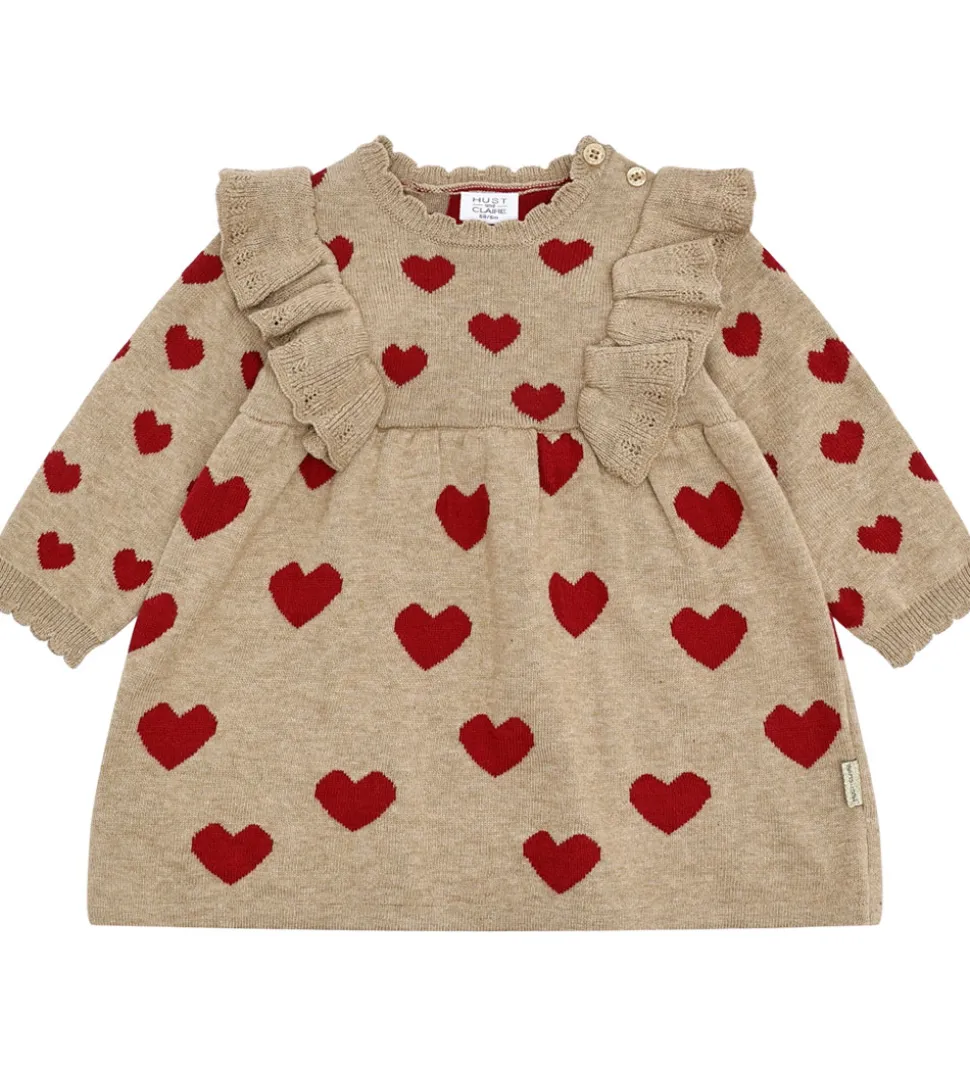 Hust and Claire Kjole - Strik - HCKristel - Biscuit m. Hjerter