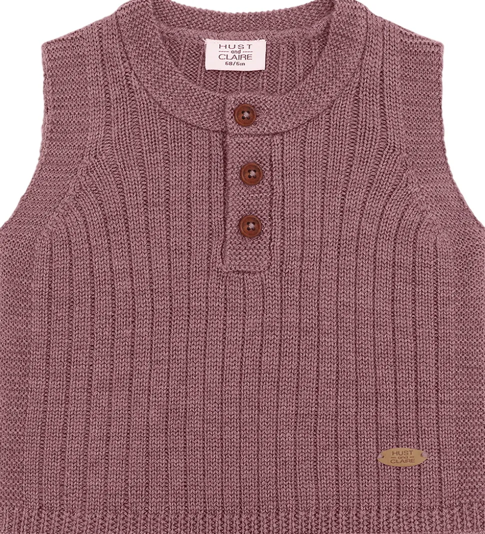 Hust and Claire Vest - Strik - HCEdi Wool Rib Knit - Pale Ma