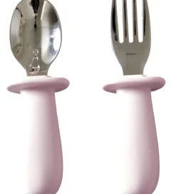Jack o Juno Børnebestik - Silikone/Rustfrit Stål - Light Pink