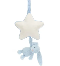 Jellycat Musikuro m. Stjerne - Bashful Bunny - Baby Blue