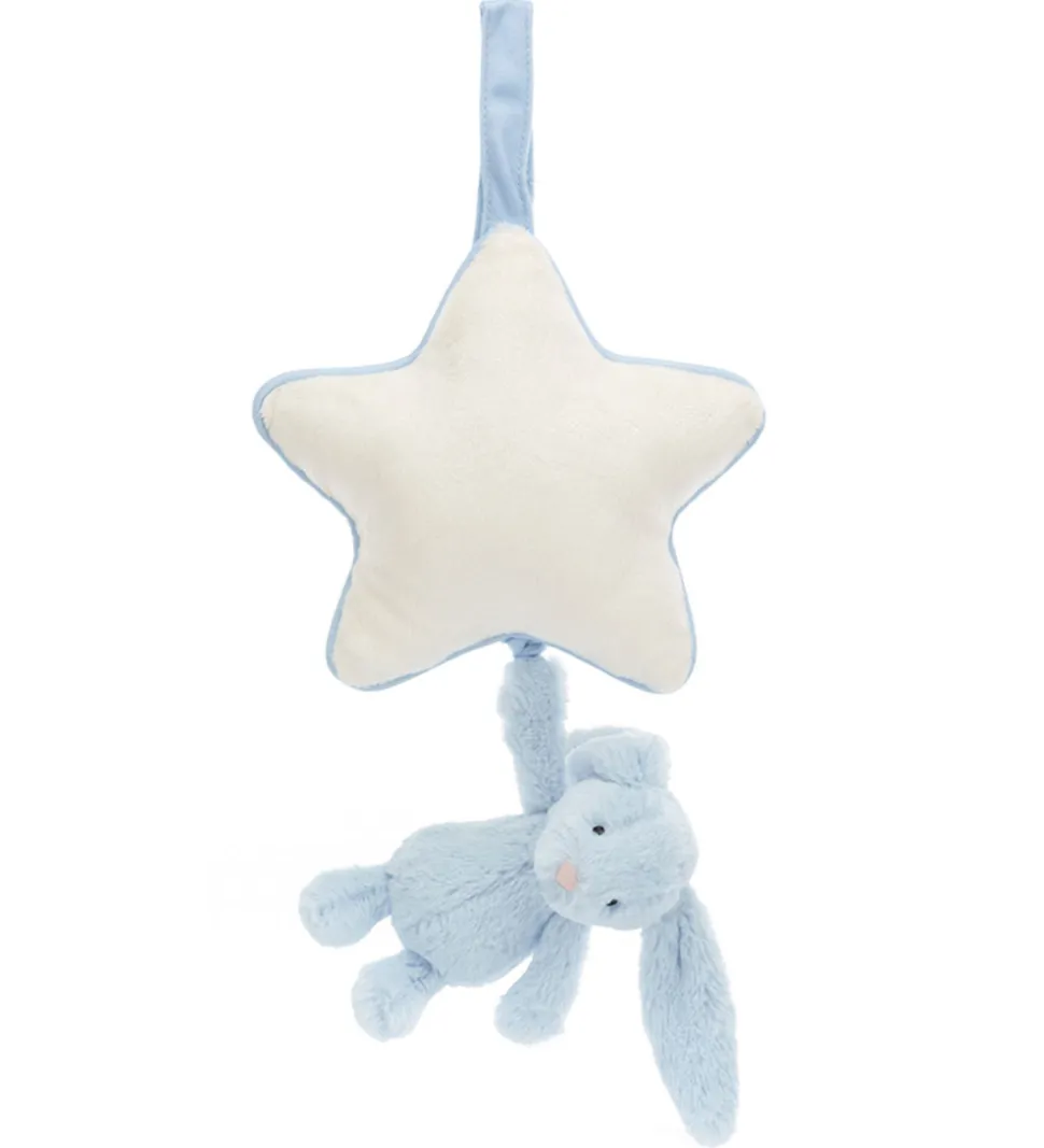 Jellycat Musikuro m. Stjerne - Bashful Bunny - Baby Blue