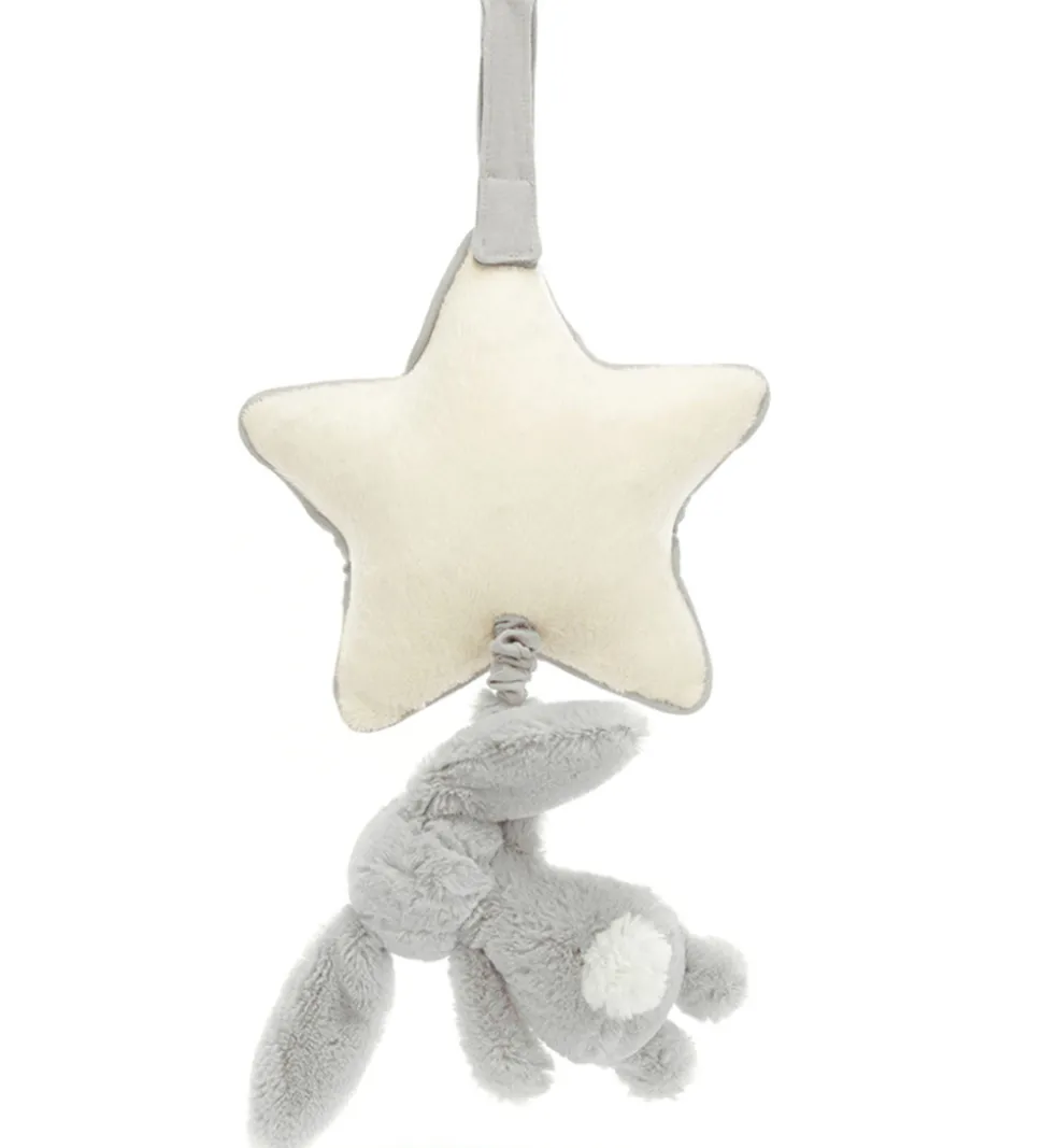 Jellycat Musikuro m. Stjerne - Bashful Bunny - Silver