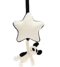 Jellycat Musikuro m. Stjerne - Bashful Black & Cream Puppy