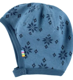 Joha Babyhjelm - Uld - Blå/Bomuld - Blå m. Snefnug