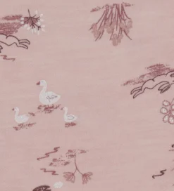 Joha Babyhjelm - Uld/Bambus - Lyserød m. Print