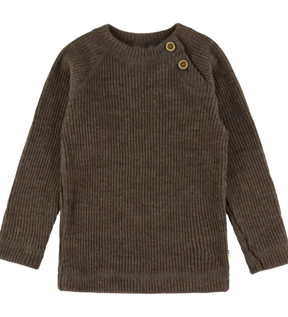 Joha Bluse - Strik - Uld - Brun Meleret