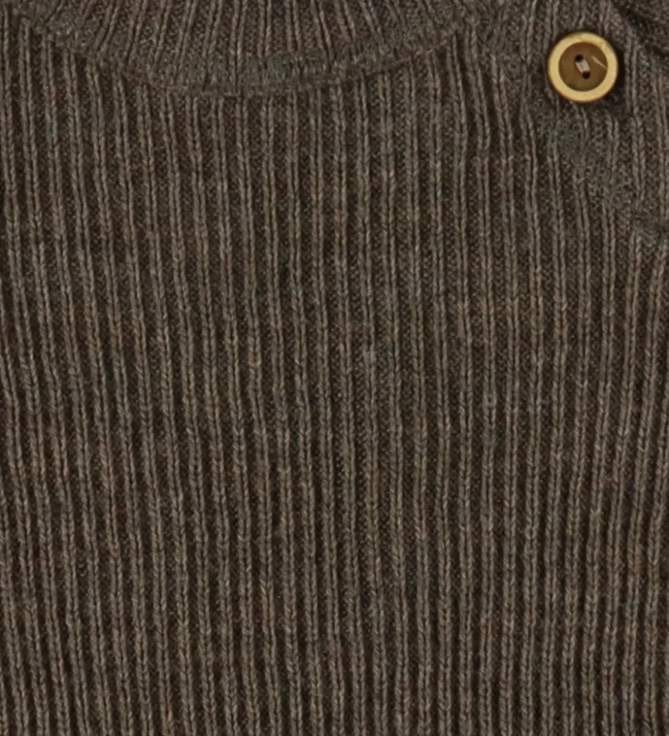 Joha Bluse - Strik - Uld - Brun Meleret