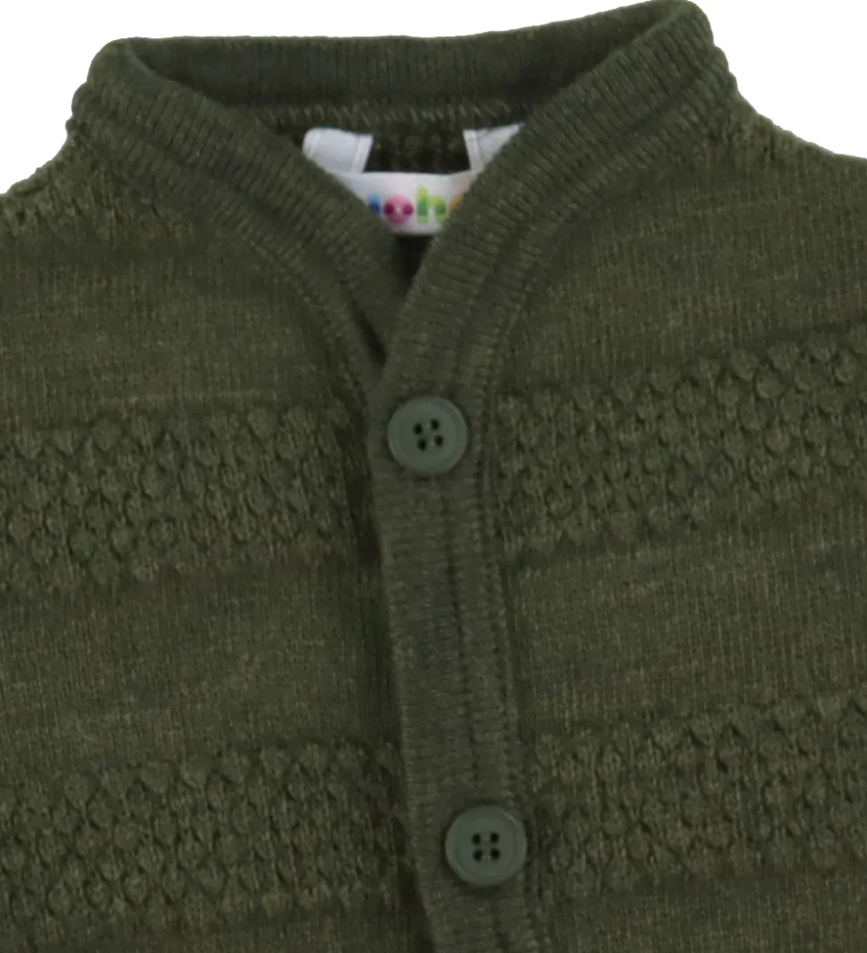 Joha Cardigan - Strik - Uld - Mos Grøn