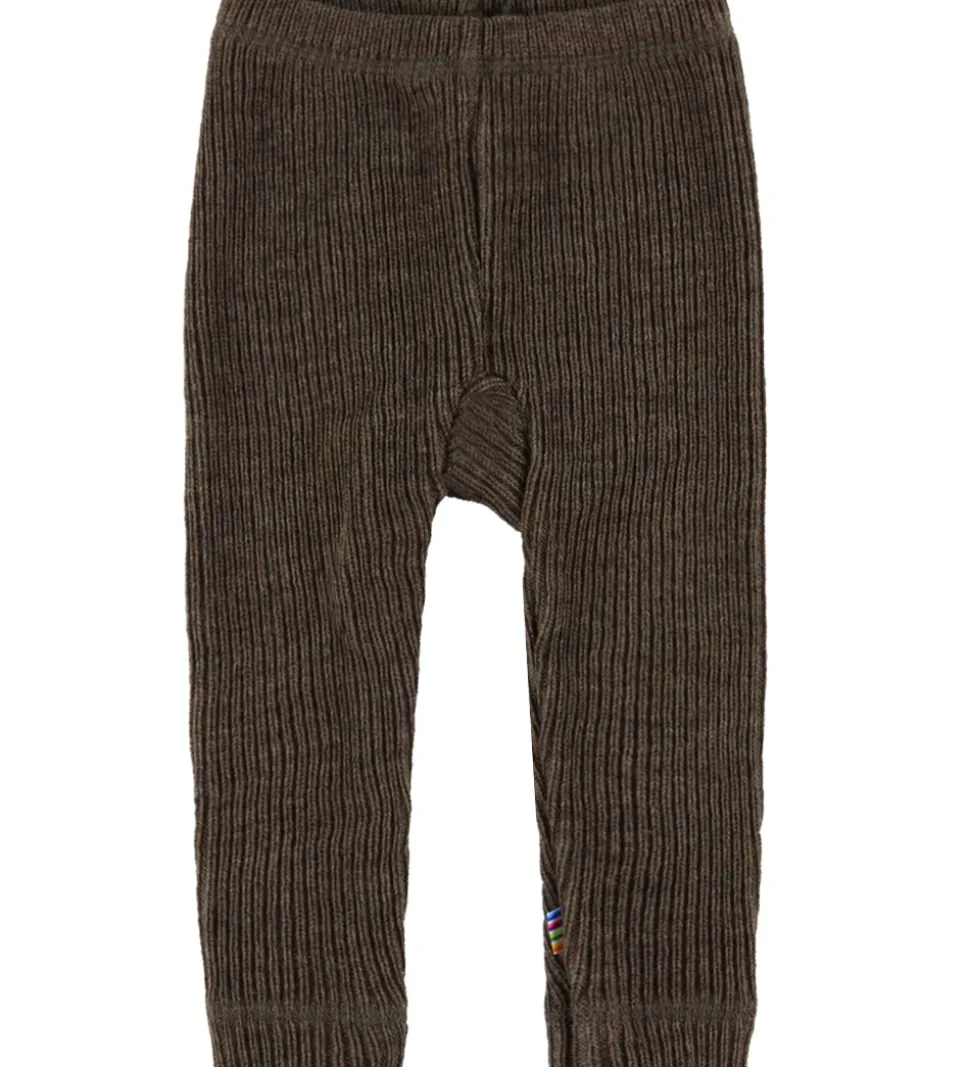 Joha Leggings - Strik - Uld - Brun Meleret